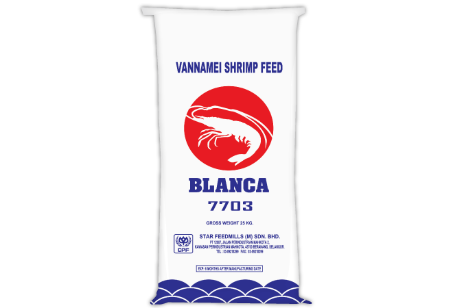 Shrimp Feed Named Vannamei Shrimp Blanca 7703 Feed