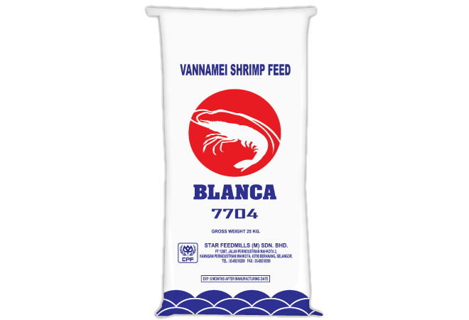 Shrimp Feed Named Vannamei Shrimp Blanca 7704 Feed